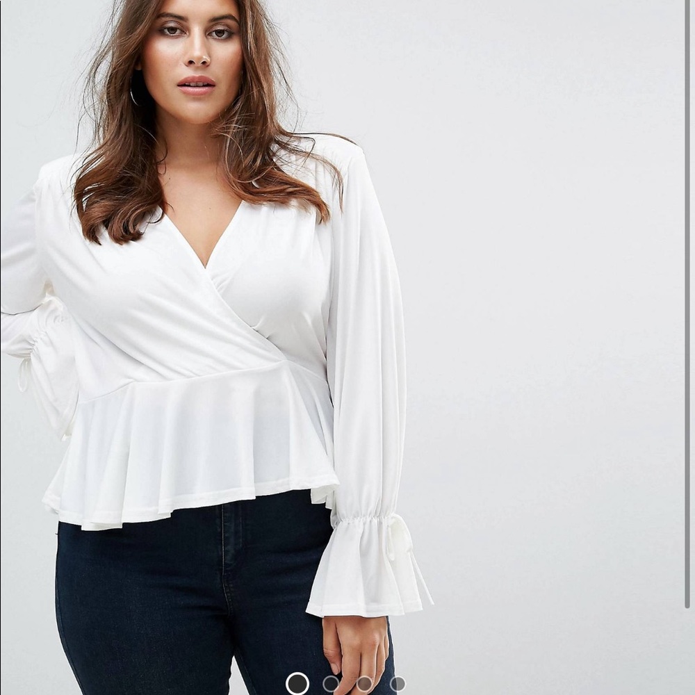 Plus size never worn slinky white blouse